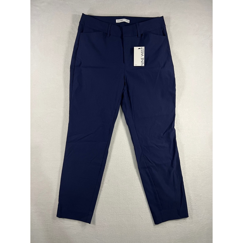 NWT Nine West Slim Ankle Pants Navy Blue Women's Size 6P Stretch Business Casual